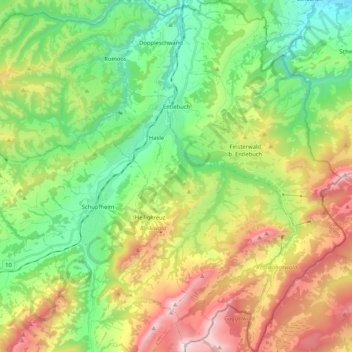Topografische Karte Entlebuch, Höhe, Relief