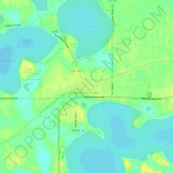 Topografische Karte Madison Lake, Höhe, Relief