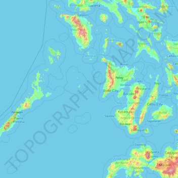 Topografische Karte Mimaropa, Höhe, Relief