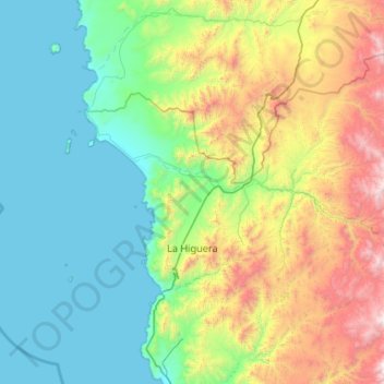 Topografische Karte La Higuera, Höhe, Relief