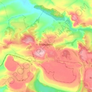 Topografische Karte Borodino, Höhe, Relief