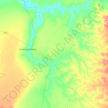 Topografische Karte Saldanha Bay Ward 7, Höhe, Relief