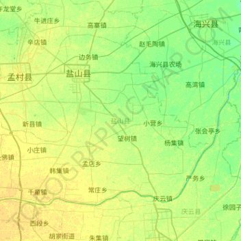 Topografische Karte 盐山县, Höhe, Relief