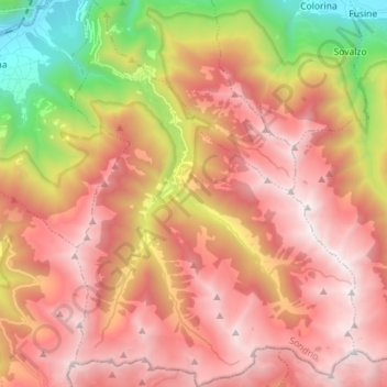 Topografische Karte Tartano, Höhe, Relief