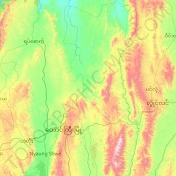 Topografische Karte Hopong Township, Höhe, Relief