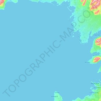 Topografische Karte Faxaflói, Höhe, Relief