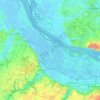 Topografische Karte Altes Land, Höhe, Relief