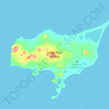 Topografische Karte Saint Paul Island, Höhe, Relief