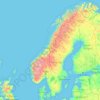 Topografische Karte Skandinavien, Höhe, Relief