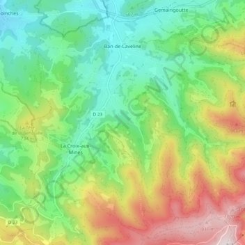 Topografische Karte Ban-de-Laveline, Höhe, Relief