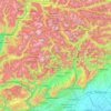 Topografische Karte Dolomieten, Höhe, Relief