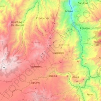 Topografische Karte La Sabana, Höhe, Relief