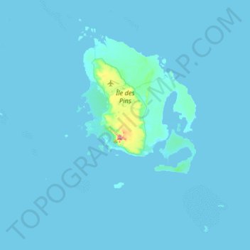 Topografische Karte Isla de Los Pinos, Höhe, Relief