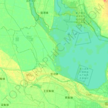 Topografische Karte 皂河镇, Höhe, Relief