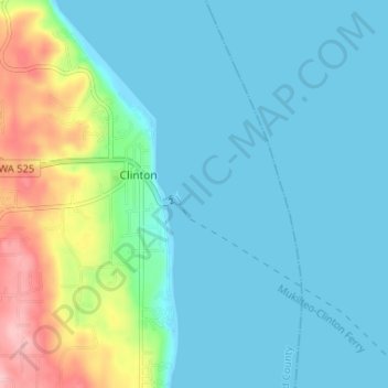 Topografische Karte Clinton, Höhe, Relief