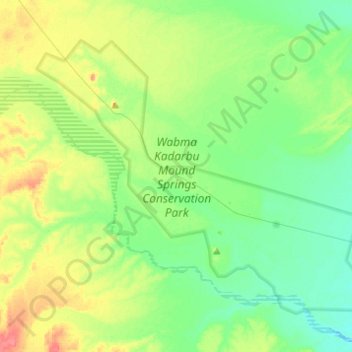 Topografische Karte Wabma Kadarbu Mound Springs Conservation Park, Höhe, Relief