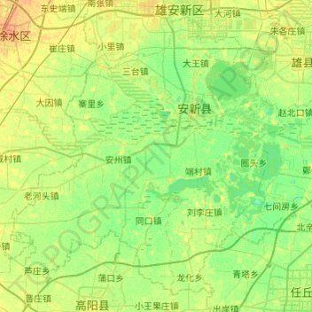 Topografische Karte 安新县, Höhe, Relief