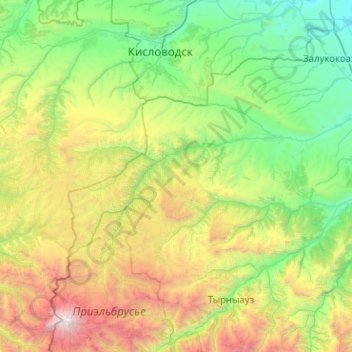 Topografische Karte Rajon Solski, Höhe, Relief