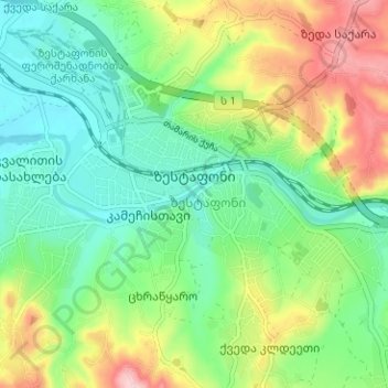 Topografische Karte Sestafoni, Höhe, Relief