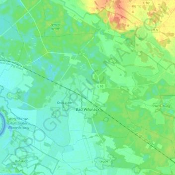 Topografische Karte Bad Wilsnack, Höhe, Relief