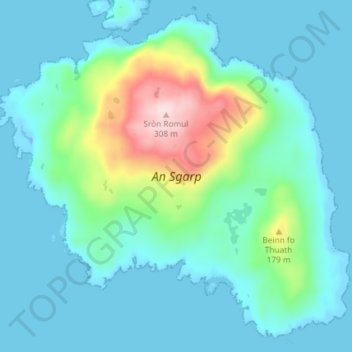 Topografische Karte Scarp, Höhe, Relief