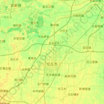 Topografische Karte 任丘市, Höhe, Relief