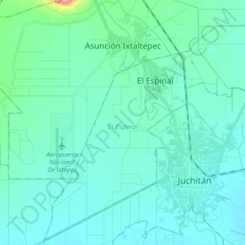 Topografische Karte El Espinal, Höhe, Relief