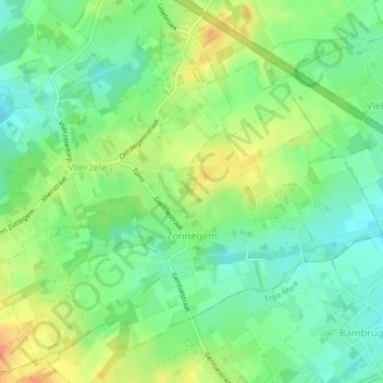 Topografische Karte Zonnegem, Höhe, Relief