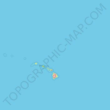 Topografische Karte Hawaiian Islands, Höhe, Relief