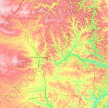 Topografische Karte Knox, Höhe, Relief