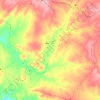 Topografische Karte Vilar Seco, Höhe, Relief