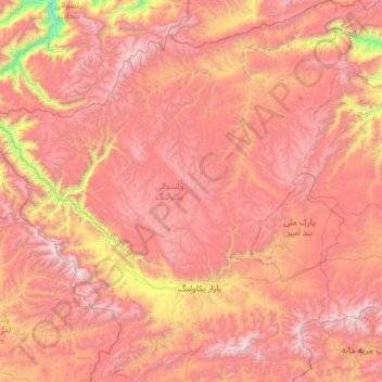 Topografische Karte یکاولنگ, Höhe, Relief