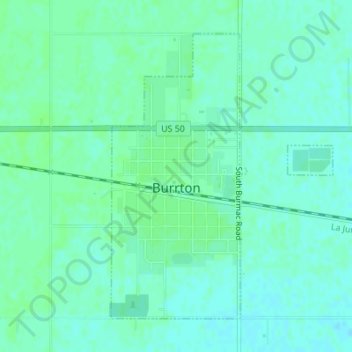 Topografische Karte Burrton, Höhe, Relief