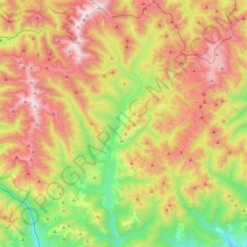 Topografische Karte Valea Doftanei, Höhe, Relief