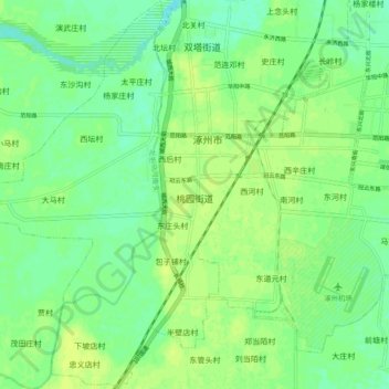 Topografische Karte 桃园街道, Höhe, Relief