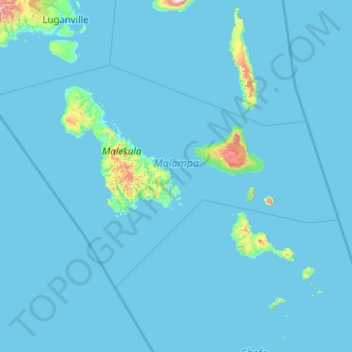 Topografische Karte Malampa, Höhe, Relief