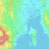 Topografische Karte Davao-Stadt, Höhe, Relief