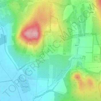 Topografische Karte Bara, Höhe, Relief