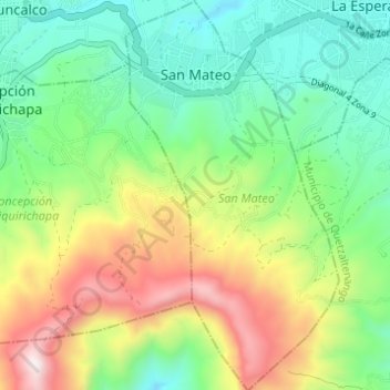Topografische Karte San Mateo, Höhe, Relief