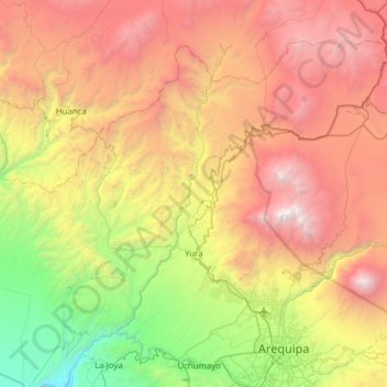 Topografische Karte Yura, Höhe, Relief