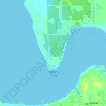 Topografische Karte Orange Beach, Höhe, Relief