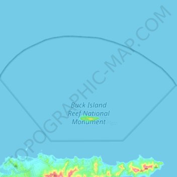 Topografische Karte Buck Island Reef National Monument, Höhe, Relief