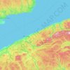 Topografische Karte La Matanie, Höhe, Relief