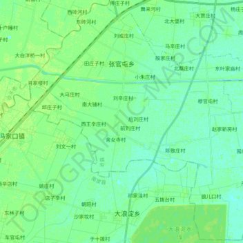 Topografische Karte 张官屯乡, Höhe, Relief