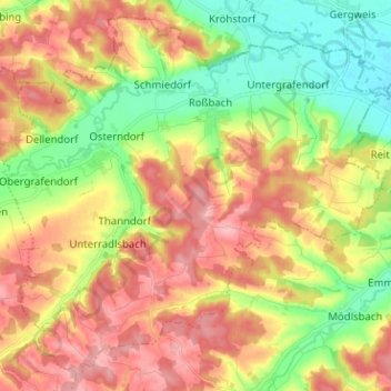 Topografische Karte 94439, Höhe, Relief