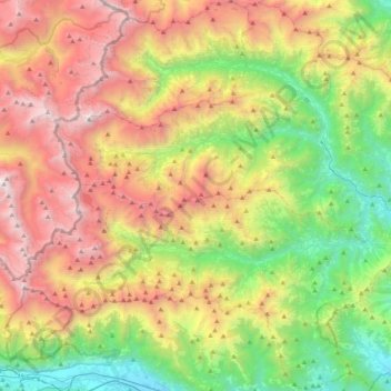 Topografische Karte Unione Montana Alpi Graie, Höhe, Relief