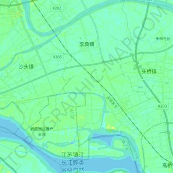 Topografische Karte 李典镇, Höhe, Relief
