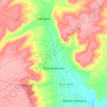 Topografische Karte Villamedianilla, Höhe, Relief