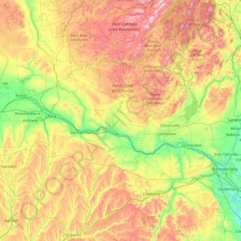 Topografische Karte Mohawk River, Höhe, Relief
