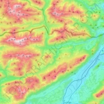 Topografische Karte Thiersee, Höhe, Relief